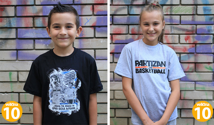 Akcija 2 za 1200 din Decije majice KK Partizan veličine 10 i 10 - Hvala Ti, Hvala Ti i Partizan Basketball