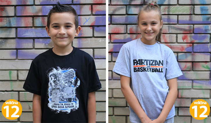 Akcija 2 za 1200 din Decije majice KK Partizan veličine 12 i 12