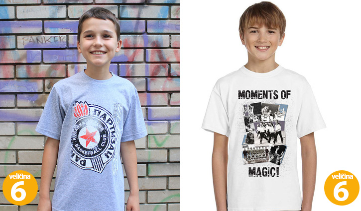 Akcija 2 za 1200 din Decije majice KK Partizan veličine 6 i 6 - Najbolji tim i Moments Of Magic