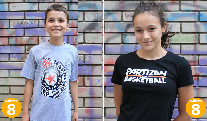 Akcija 2 za 1200 din Decije majice KK Partizan veličine 8 i 8