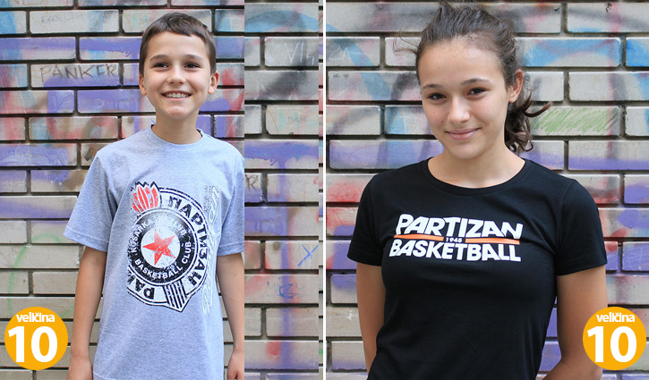 Akcija 2 za 1200 din Decije majice KK Partizan veličine 10 i 10 - Najbolji tim i Partizan Basketball