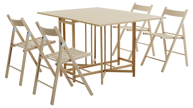 Sklopiva trpezarijska garnitura Bondo sto i 4 stolice