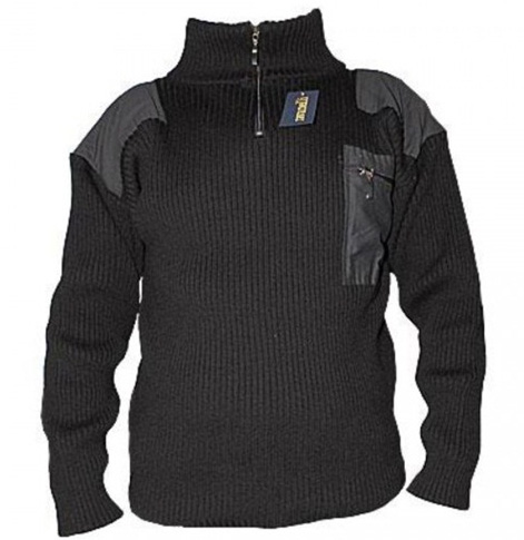 Crni zimski džemper Military Veličina XL