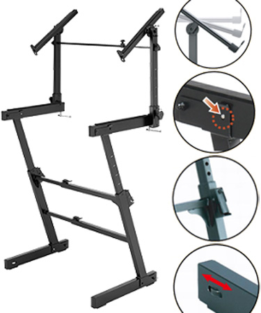 Stalak za dve klavijature Hercules KS410B