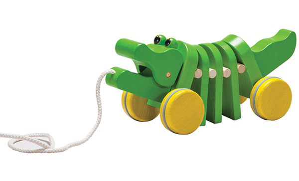 Plan Toys Drvena igračka na povlačenje Razigrani aligator 5105