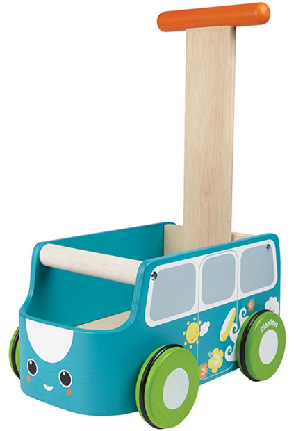 Plan Toys Drvena kolica Kombi hodalica zelena 5186