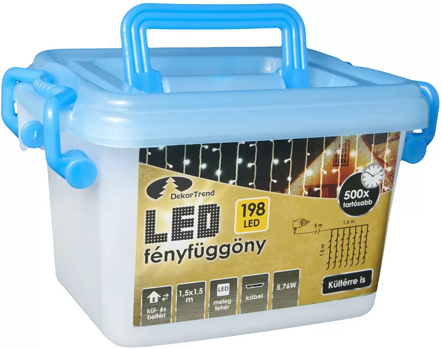 Novogodišnja LED Svetleća Zavesa Za Spoljnu i Unutrašnju Upotrebu 1.5 x 1.5 m