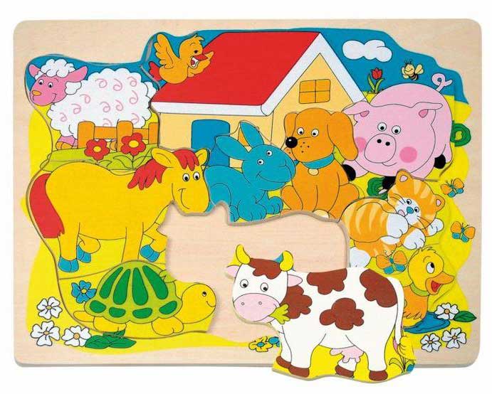 WoodyLand - Drveni puzzle Farma 90340