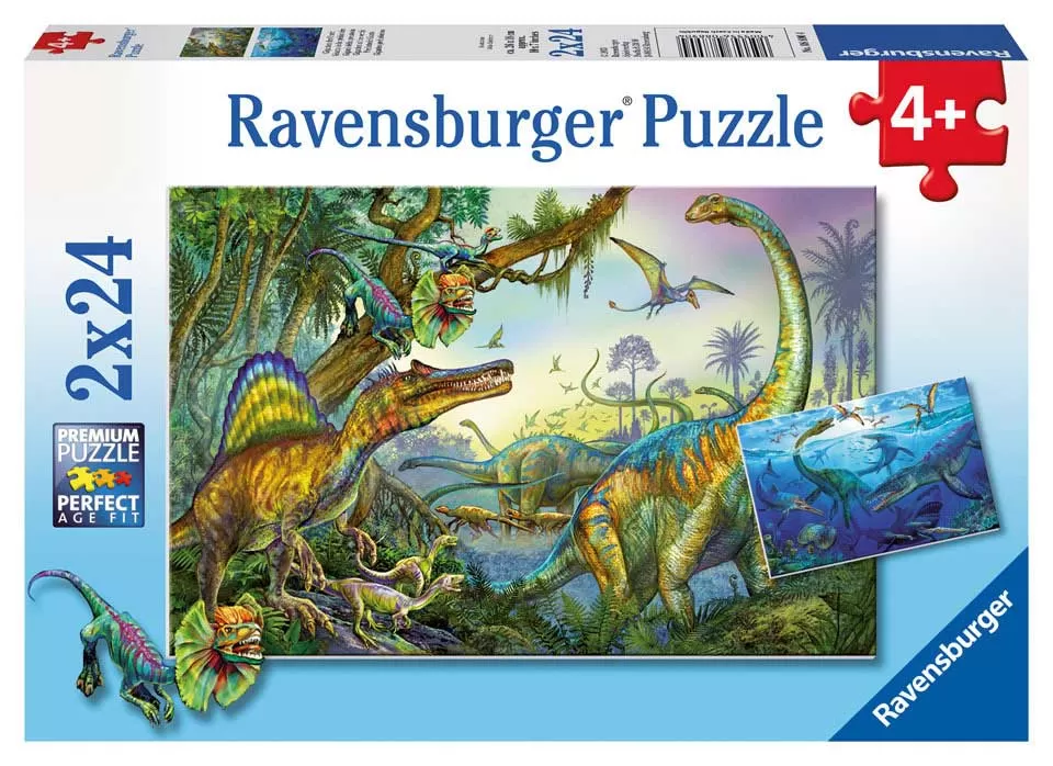 Ravensburger puzzle Dečije puzle - 2x24 - Dinosaurusi - Prehistoric Giants 2x24 dela RA08890