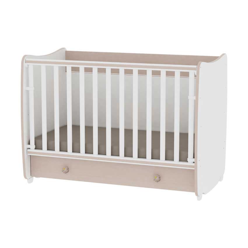 Lorelli Drveni krevetac za bebu 2u1 Dream White Oak