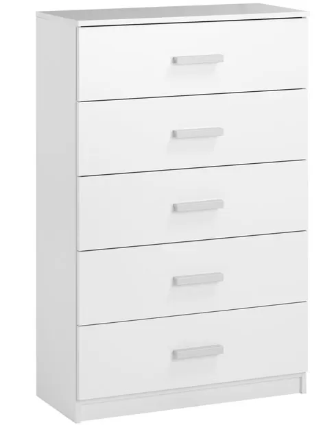 Komoda Rosto 5 fioka široka bela