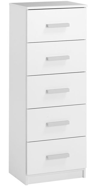 Komoda Rosto 5 fioka uska bela - Image 1