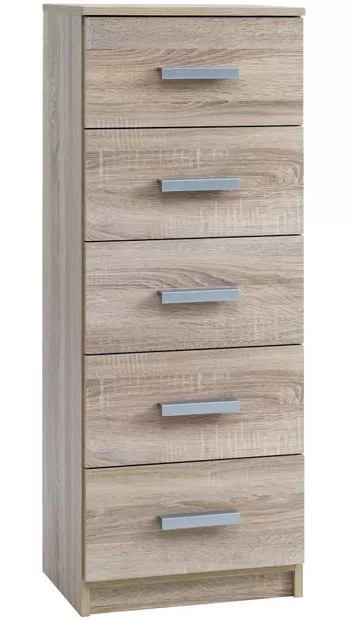 Komoda Rosto 5 fioka uska boja hrasta