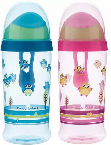 Canpol Bebi bočica 12m+ Non-spill 350 ml Sova 56/513