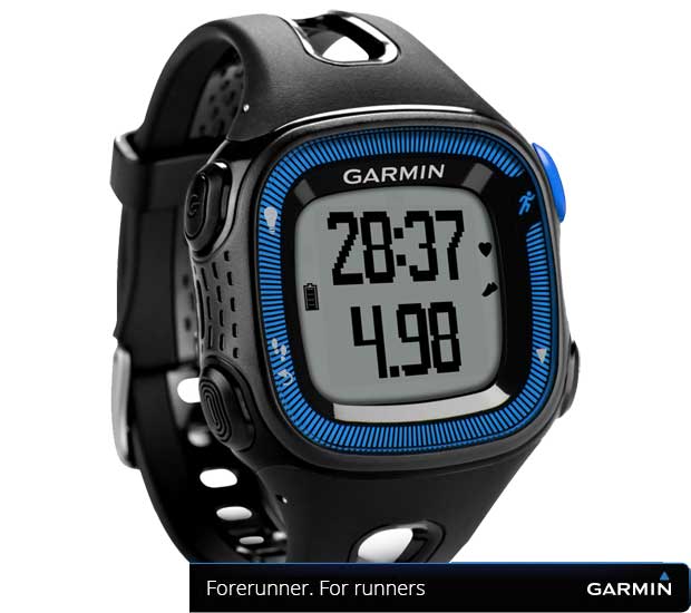 Garmin pametni GPS sat Forerunner 15HRM Black-Blue Large 010-01241-50