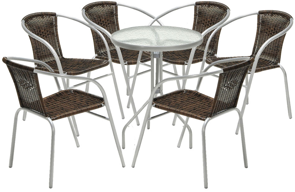 Garnitura od Ratana Wicker - 6 Stolica + Sto - Adria 6