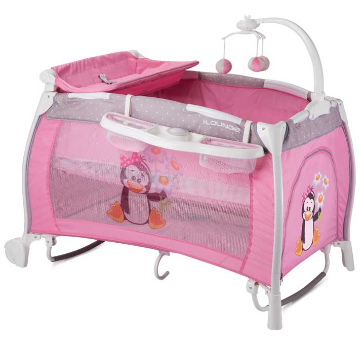 Bertoni Lorelli Prenosivi krevetac sa 2 nivoa iLounge Pink Penguin