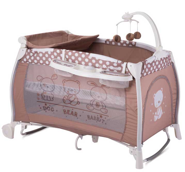 Bertoni Lorelli Prenosivi krevetac sa 2 nivoa iLounge Beige Friends