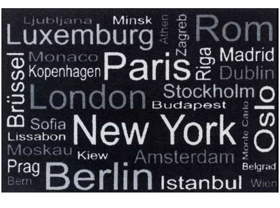 Otirač Astra Homelike Towns black 50x70