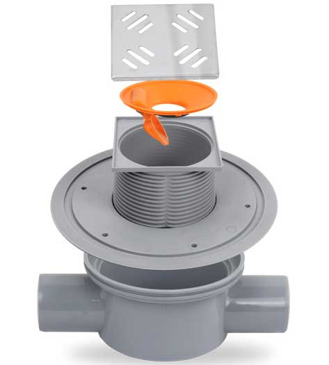 Protočni suvi slivnik za odvod vode fi 50 ht 11.24.