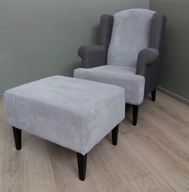 Fotelja sa tabureom Nevada siva