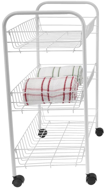 Polica sa točkićima bela