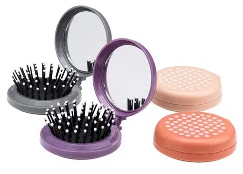 Sklopiva četka za kosu sa ogledalom siva