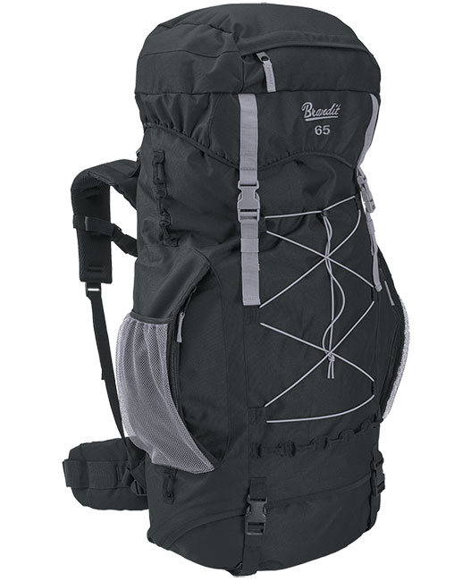 Planinarski ranac Brandit Aviator sa ojačanjima 65 litara crni BR 8016 01