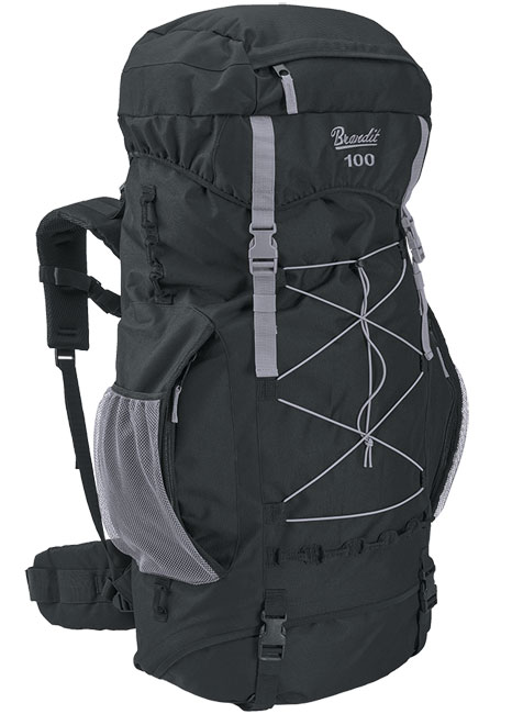 Planinarski ranac Brandit Aviator sa ojačanjima 100 litara crni BR 8018 01 - Image 1
