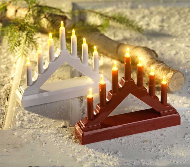 Novogodišnji LED svećnjak crveni