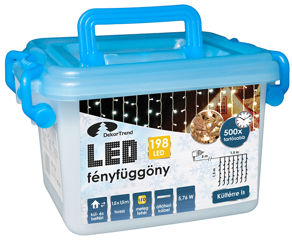 Novogodišnja LED Svetleća Zavesa Za Spoljnu ili Unutrašnju Upotrebu 0.9 x 2 m