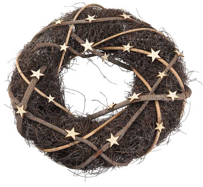 Novogodišnji venac sa zvezdama 40cm
