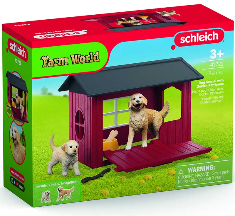 Schleich® Figurice Domaće životinje Zlatni retriveri i kućica za pse 42722