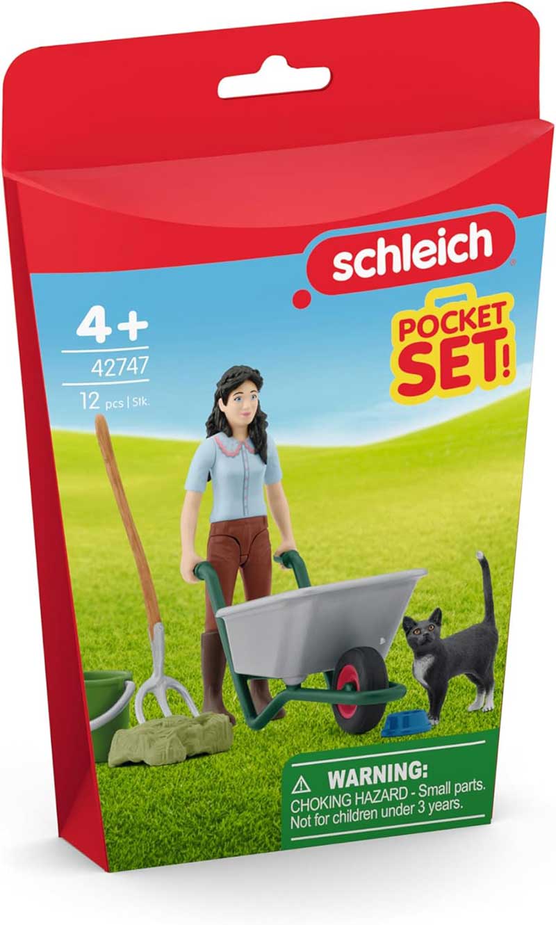 Schleich® Figurice Domaće životinje Liza i Set za čišćenje staje 42747
