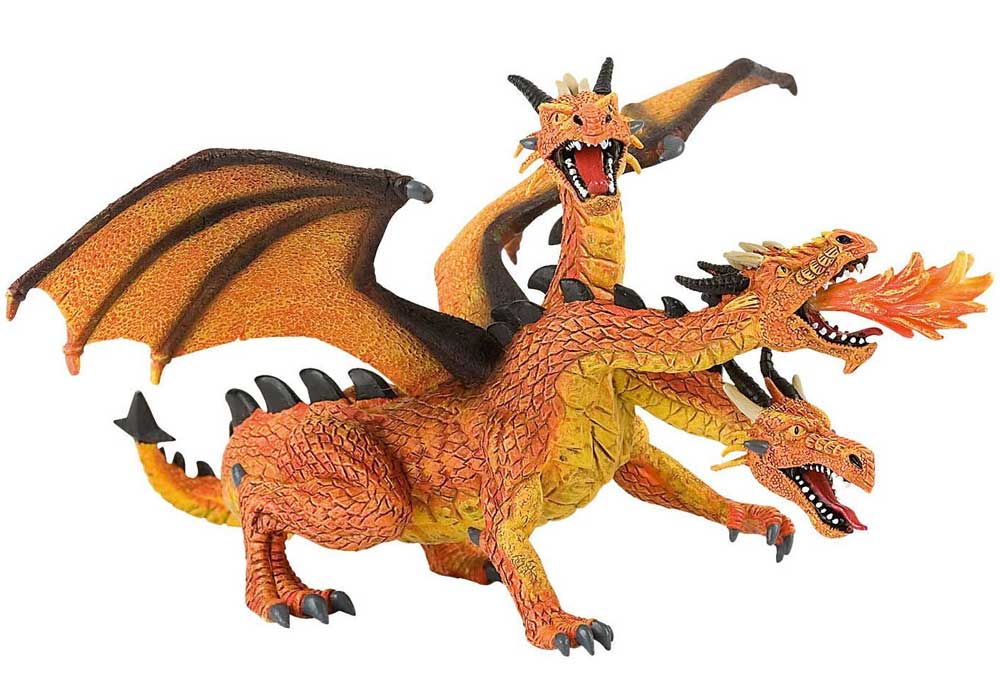 Bullyland Svet fantazije - Figurica Narandžasti troglavi zmaj 75548 K