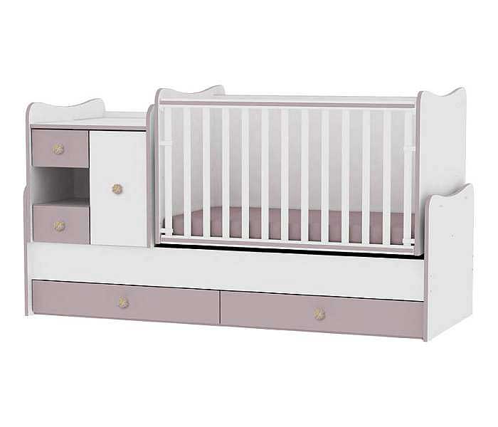 Lorelli Drveni krevetac 3u1 MiniMax White Cappuccino