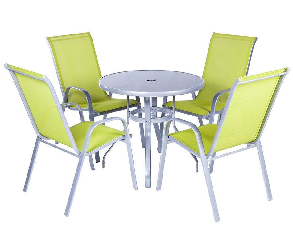 Garnitura Za Dvorište od Metala, Tekstila i Stakla - Como Kiwi - Image 1