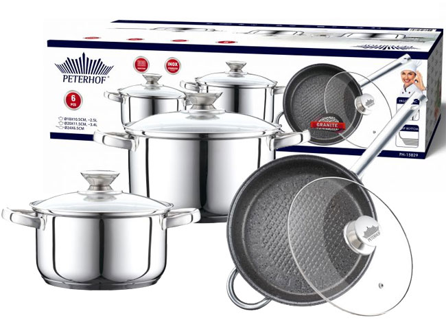 Set posuda za kuvanje Tiganj i dva lonca Peterhof PH-15829