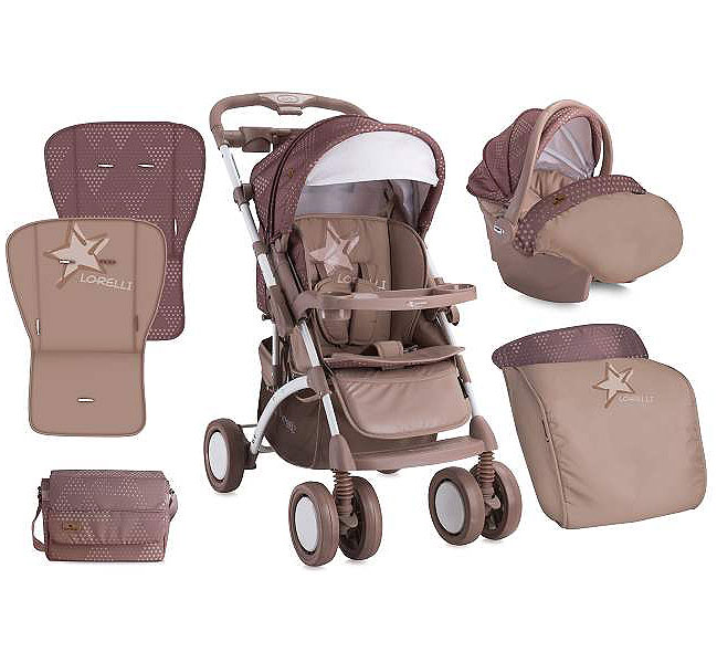 Lorelli Kolica i autosedište za bebe 0m+ Apollo Beige Star 10020911731