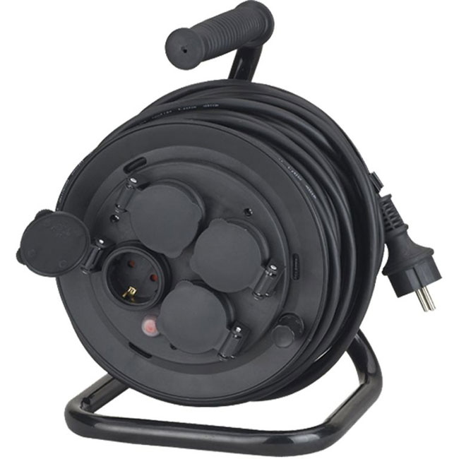 Produžni gumirani kabl na motalici sa šuko utičnicama 50m Elit EL6901