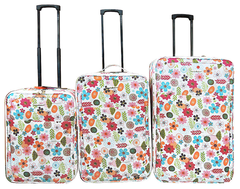 Komplet putnih kofera 71/61/51 cm Enova Marbella White Flowers 503.140.00