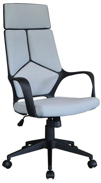 Radna Stolica Sa Visokim Naslonom i Sivom Tkaninom