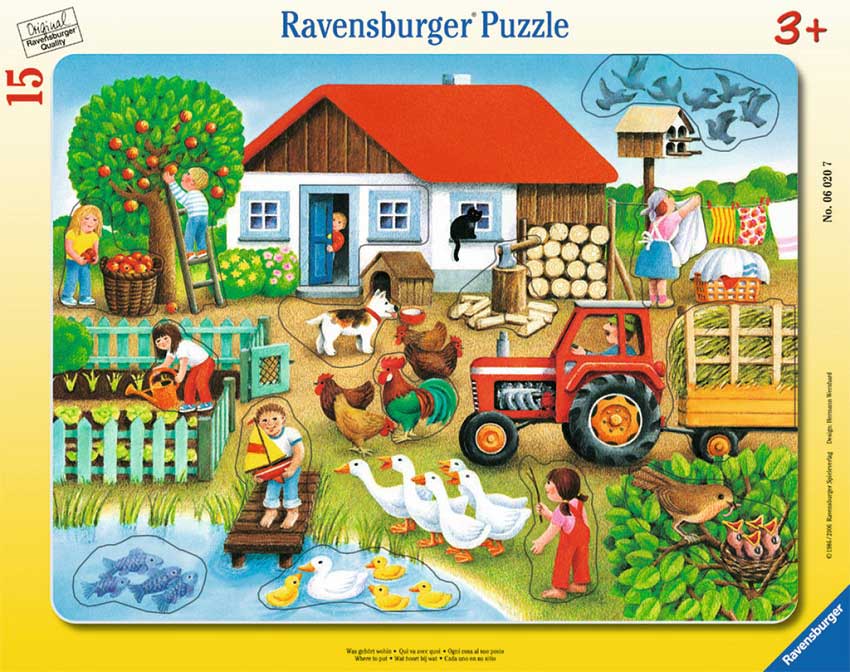 Ravensburger puzzle 15 delova - Šta gde staviti 06020