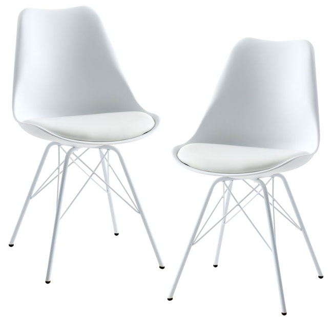 Dve trpezarijske stolice Klara bela