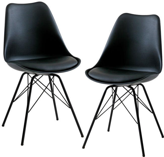 Dve trpezarijske stolice Klara crna