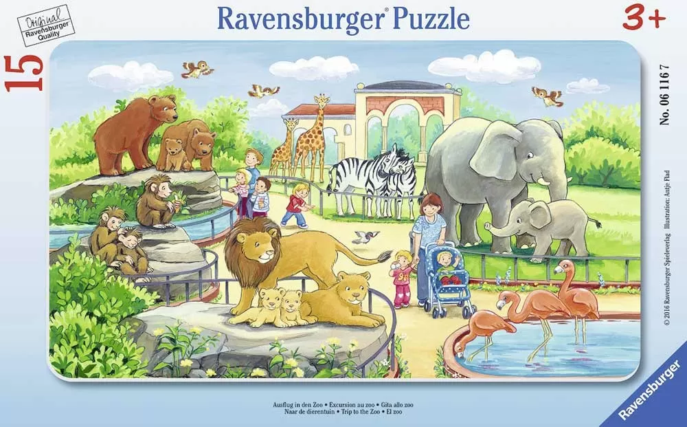 Ravensburger puzzle 15 delova - Životinje u zoo vrtu, 06116