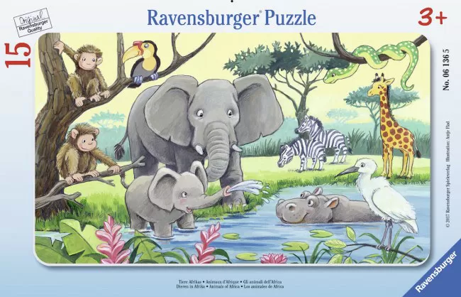 Ravensburger puzzle 15 delova - Životinje u Africi 06136