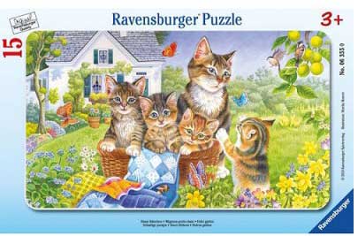 Ravensburger puzzle 15 delova - Mačići u korpi 06355