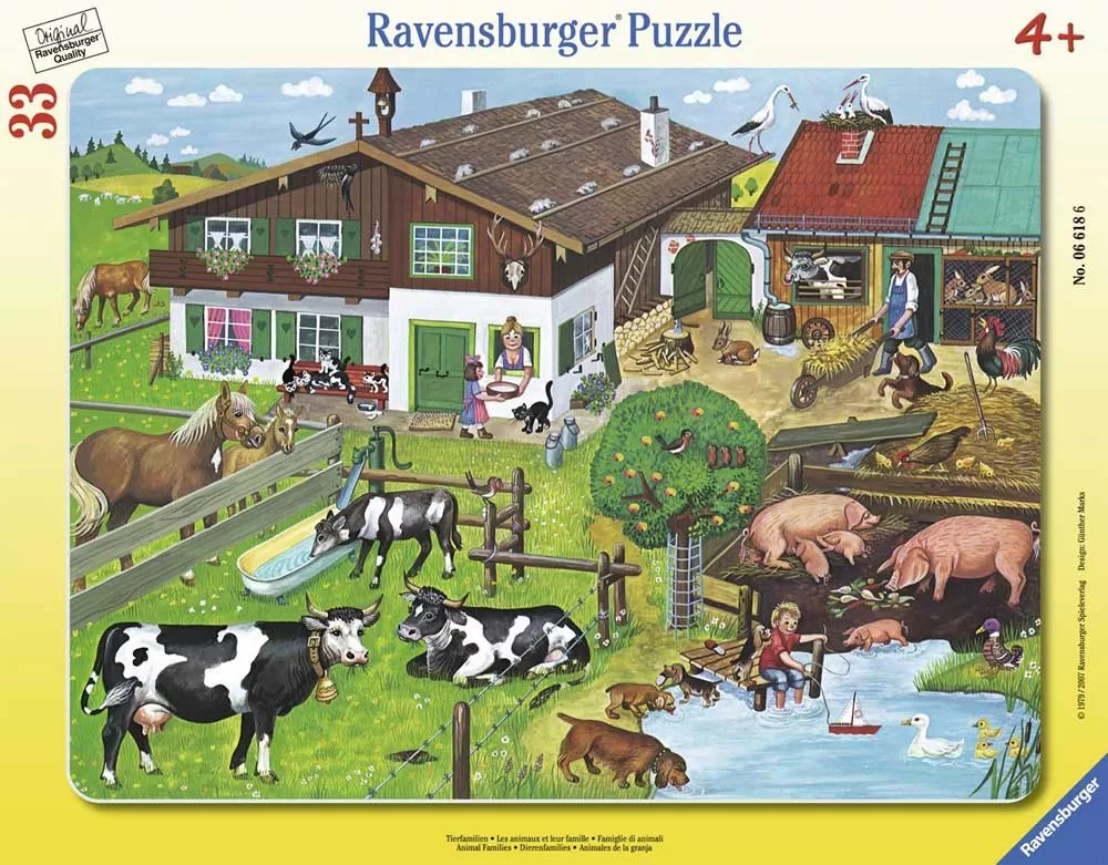 Ravensburger puzzle 33 dela - Porodice životinja 06618