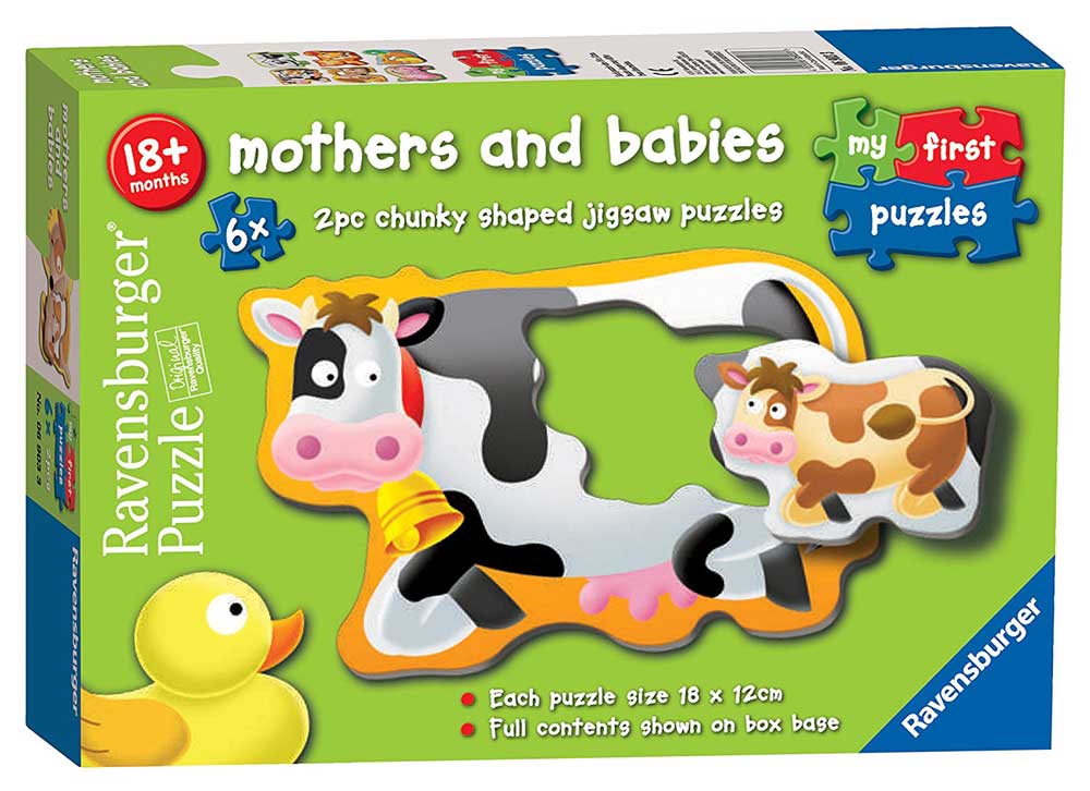 Ravensburger puzzle 6x2 dela -  6 u 1, mame i bebe 06903